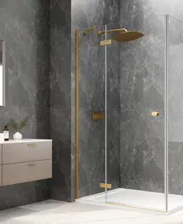 Sprchové dvere POLYSAN - GLOBE GOLD MATT obdĺžniková sprchová zástena 1100x900, číre sklo, ľavá GB1011-3315LG