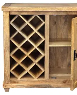 Barové stolíky Barová skriňa Devi 90x90x45 indický masív mango