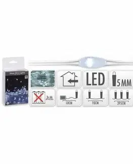 Vianočné dekorácie Svetelný drôt Silver lights 80 LED, studená biela, 395 cm