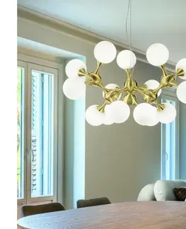 Svietidlá Ideal Lux - Luster na lane NODI 15xE14/28W/230V pr. 105 cm mosadz/biela 241012