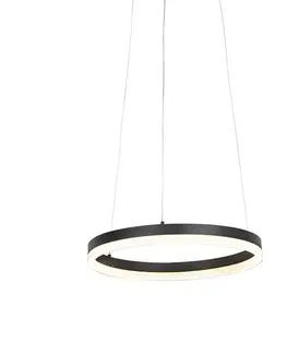 Závesné svietidlá Dizajnové závesné svietidlo čierne 40 cm vrátane LED 3-stupňové stmievateľné - Anello