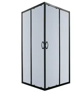 Sprchovacie kúty KERRA - Sprchová kabína Tiara Square 90x90 štvorcová (čierna) 5907548109392
