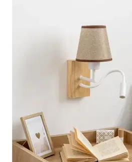Svietidlá BRILAGI - LED Nástenná lampa NUBILA WOOD 1xE27/25W/230V + LED/3W dub/hnedá BG1565+BG1570