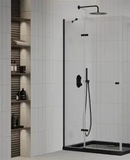 Vane MEXEN/S - Roma sprchovací kút 80x120, transparent, čierna + čierna vanička so sifónom 854-080-120-70-00-4070B