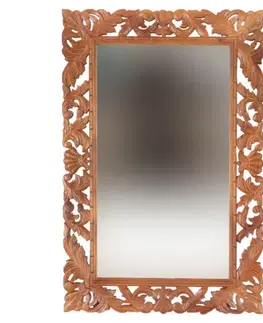 Zrkadlá Zrkadlo Retro 60x90 ručne vyrezávaný indický masív mango