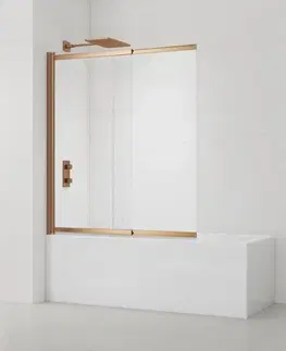 Sprchové dvere Vaňová zástena SAT Vision 140x120 cm brúsený rose gold SATVZVI120RG SATVZVI120RG