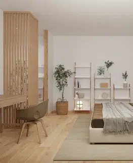 Kúpeľňový nábytok Set poličky a nosníkov Naturel Home biela/orech mat 53,5x134x40 cm HOMEP4B HOMEP4B