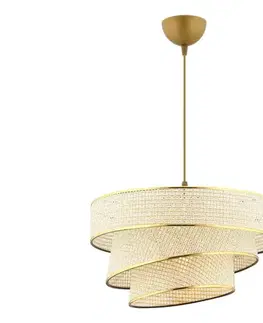 Svietidlá  Závesný luster na lanku COUPER 1xE27/60W/230V krémová/zlatá 390FLH2420