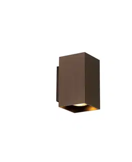 Nástenné osvetlenie Moderná nástenná lampa tmavo bronzová štvorcová 2-svetlo - Sandy