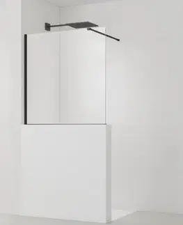 Sprchové dvere Sprchová zástena SAT Walk-in 120x100 cm na zníženú priečku čierna SATBWIS120PRC SATBWIS120PRC