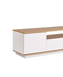 TV stolíky TV stolík Veramont - White, Cadiz Oak