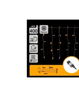 LED osvetlenie  B.V.  - LED vonkajší vianočný reťazec 400xLED/6W/230V/8 funkcií 20x0,4m IP44 teplá biela B103031QB
