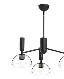 Svietidlá Elstead Alora Mood ALM-JUDE3-MB-CL - Luster na tyči JUDE 3xE27/60W/230V čierna ALM-JUDE3-MB-CL