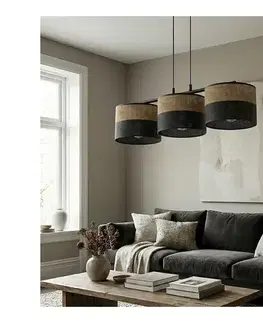 Svietidlá EMIBIG Závesný luster KARBON na lanku 3xE27/15W/230V čierna/hnedá 1653/3