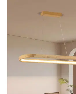 Svietidlá BRILAGI - LED závesný luster na lankách UMEA WOOD LED/40W/230V 90x22 cm drevo BRI451