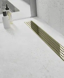 Sprchovacie kúty MEXEN/S - Flat M08 odtokový žľab 70 cm zlatý 1525070-15