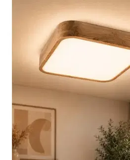Svietidlá  Stropné svietidlo OAK SQUARE 2xE27/15W/230V 35x35 cm dub LD-PD-11.1/DĄB