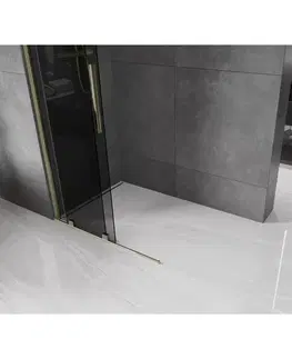 Sprchové dvere MEXEN/S - Velar Sprchová zástena posuvná Walk-in 120 x 200, grafit 8 mm, zlato 871-120-000-43-50