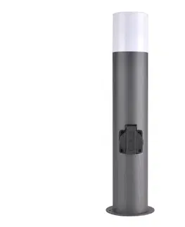 Predlžovacie káble  Vonkajšia lampa so zásuvkou DALLAS 1xE27/12W/230V IP44 antracit 315991