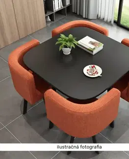 Jedálenské sety KONDELA Bevis New 1+4 jedálenský set biela / čierna / kombinácia farieb