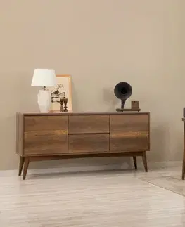 Jedálenské sety Set s rozkladacím stolom, stoličkami a konzolou (5 kusov) Vina 02 1053 - Walnut, Anthracite