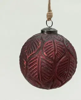 Vianočné dekorácie Sklenená ozdoba Rustic Leaf II 12 cm