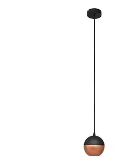 Svietidlá  LED Luster na lanku MIDWAY 1xGU10/4,8W/230V čierna/medená W-KM 1804/1 BK-B+BR
