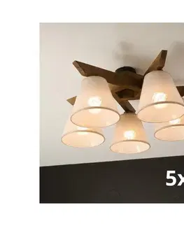 Svietidlá BRILAGI - LED  Prisadený luster ANTHONY 5xE14/40W/230V dub orech/béžová 8590828610793