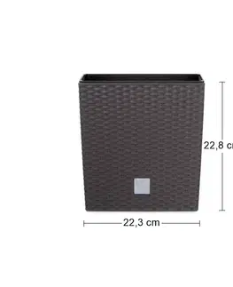 Kvetináče a truhlíky NABBI DRTS225L plastový kvetináč 22,5 cm hnedá