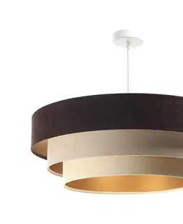 Svietidlá  Luster na lanku TRINITI 1xE27/60W/230V hnedá/béžová/zlatá 050-080-60