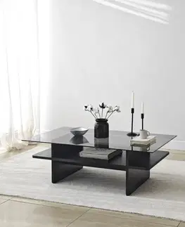Konferenčné stolíky Konferenčný stolík Saga Rectangle - Black, Fume