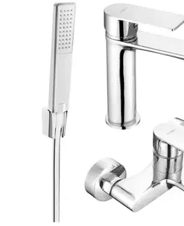 Sprchy a sprchové panely MEXEN/S - Royo R72 Set umývadlové a vaňové batérie s príslušenstvom, chróm 72203R72-00