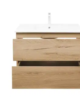 Kúpeľňový nábytok Kúpeľňová skrinka 2 zásuvková s umývadlom SAT B-Way 79x50x45 cm dub mat BWAY280OAKU4B2 BWAY280OAKU4B2