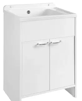 Kúpeľňový nábytok AQUALINE - Skrinka pod výlevku 58,2x78x38,3cm, plast, biela PI28038