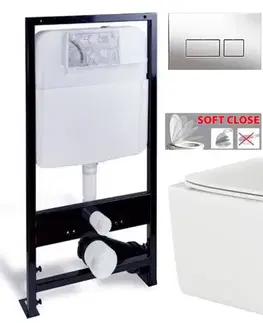 Závesné wc sety PRIM predstenový inštalačný systém s chrómovým tlačidlom 20/0041+ WC INVENA PAROS  + SEDADLO PRIM_20/0026 41 RO1