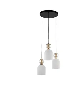 Svietidlá  Luster na lanku SOPHIA 3xE14/10W/230V čierna/dymová béžová/biela 11021