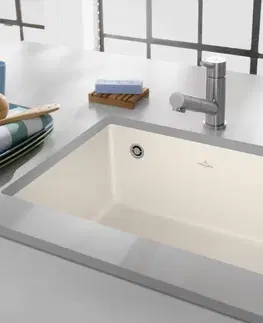 Kuchynské drezy VILLEROY & BOCH VILLEROY & BOCH - Keramický drez Villeroy &amp; Boch podstavný Subway 60 SU, 331001KR, Cream 331001KR