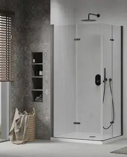 Vane MEXEN/S - Lima Duo sprchovací kút 80x70, transparent, čierna + vanička so sifónom 856-080-070-70-02-4010B