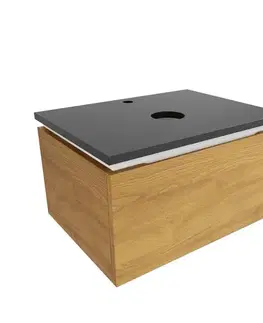 Kúpeľňový nábytok Kúpeľňová skrinka so žulovou krycou doskou SAT Feel 60x30x46 cm medový dub mat SATFEEL60DMZ SATFEEL60DMZ