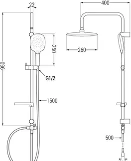 Sprchy a sprchové panely MEXEN/S - X22 chróm sprchový stĺp 798222291-00