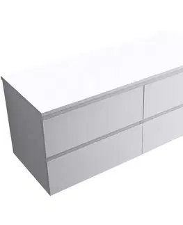 Kúpeľňový nábytok CERANO - Kúpeľňová skrinka Carole - biela matná + doska pod umývadlo z lit. mramoru Elanys - 12 mm - biela matná - 120x49,2x46 CER-679339
