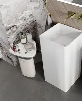 Umývadlá MEXEN - Xola-2 Voľne stojace umývadlo z liateho mramoru 45 x 45, biela mat 26594500