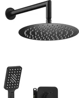 Kúpeľňové batérie DEANTE DEANTE - Therm čierna - Sprchový set pod omietku, s termostatickou BOX BXYZNEBT