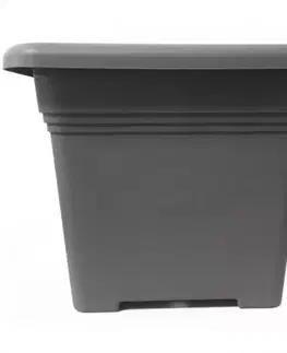Záhrada Kvetináč hranatý Zora antracit 23 cm