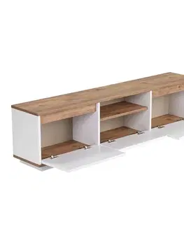 TV stolíky ANTIC TV stolík s dvierkami, borovica Atlantic/biela