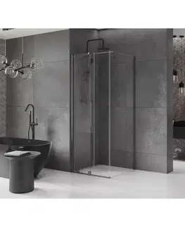 Sprchovacie kúty MEXEN/S - Velár sprchovací kút 90 x 90, transparent, grafit kartáčovaná 871-090-090-01-66