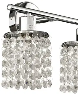 Nástenné svetlá Dvojitá chrómová nástenná lampa s bielymi kryštálmi Royal