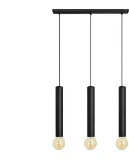 Svietidlá  Luster na lanku TUBA 3xE27/15W/230V čierna W-L 1117/3 BK