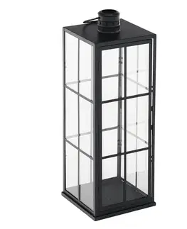 Svietniky KONDELA Elijar Typ 3 kovový lampáš 56,5 cm čierna
