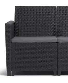 Lavice z umelého ratanu KETER Záhradná pohovka CLARA 2 seater | grafit